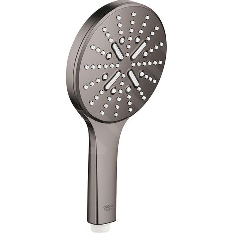 Grohe – Douchette Rainshower Smartactive 130 – 3 jets pluie, ActiveMassage, Hard graphite – Débit régulé 8 l/min, anti-calcaire SpeedClean (1/5)