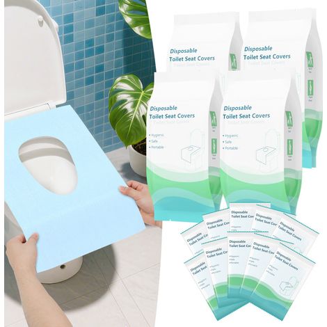 SWANEW Accessori di carta del sedile della toilette usa e getta 40pcs bagno, copertura del sedile della toilette usa e getta Tappetino della toilette (1/5)
