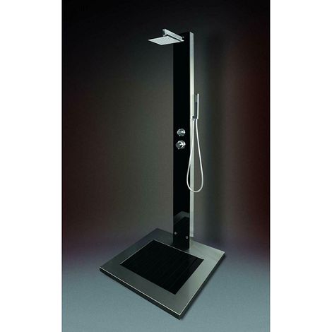 Ideal Edelstahl Außendusche Kuba V2A schwarz (1/2)