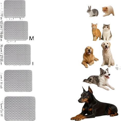 Alfombrilla refrescante para perros, material transpirable, diseño portátil, gris-a, XXL-100cmx150cm (1/2)