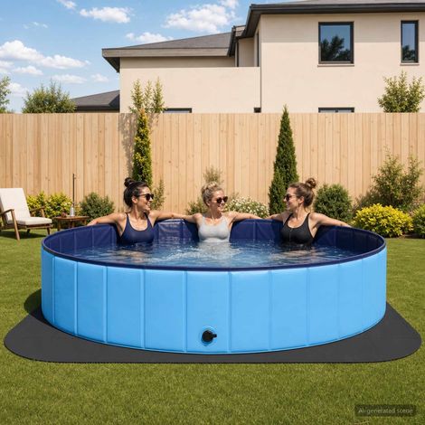 vidaXL Tapete para piscina 49 uds. Ø 408 cm Redondo Espuma EVA Negro (1/5)