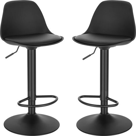 Fenixshop24 Coppia di Sgabelli da Bar FP-005, Girevoli e Regolabili in Altezza – Nero (1/5)