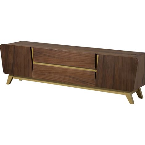 TV-Board Nussbaum-Echtholzfurnier 200x40x55 braun lackiert BUTTERFLY 110 (1/4)