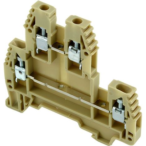 Borne de jonction deux étage à vis 2,5mm² - pas 5mm - beige - IMO (1/5)