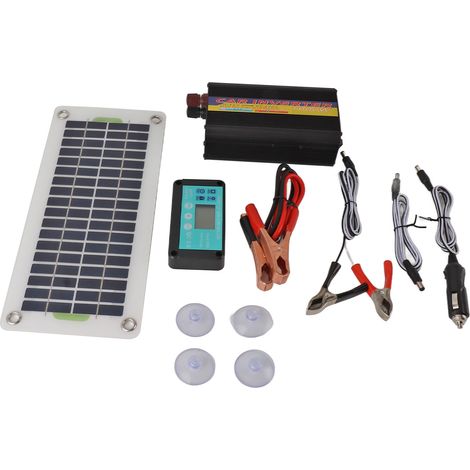 30-W-Polykristallin-Silizium-Solarmodul mit MPPT-Laderegler (12 V DC auf 220 V AC) und 1000-W-Wechselrichter (1/5)