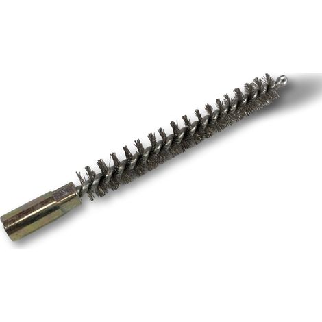 Ecouvillon ACIER Condenseur Lot de 10 Ø 10 mm Raccord laiton taraudé M6 femelle Torsade en acier galvanisé Brosse nettoyage paroi tube alésage Kibros 4TCA10x10 (1/5)