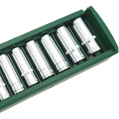 Jeu de 9 douilles hexagonales 3/8" en acier au chrome-vanadium, rallonge 6 pans à impact (1/5)