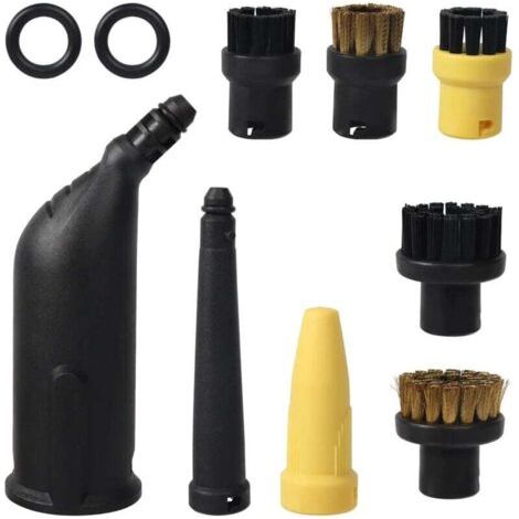 Green Mobility-Accessoires de rechange pour nettoyeurs vapeur Kärcher SC1, SC2, SC3, SC4 et SC5 : buse coudée allongée, brosse ronde, suceur plat, joint, buse allongée, buse coudée. Kit de 10 accesso (1/4)