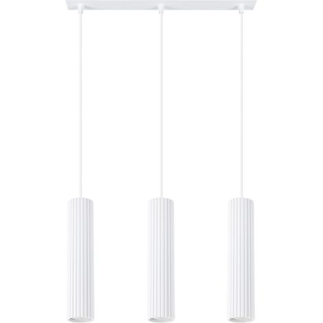 Lámpara colgante de carbono 3 GU10 blanca ALU sollux SL.1537