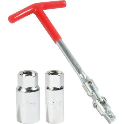 Clé À Bougie - Acier Inoxydable - Poignée Caoutchouc - Douilles 16 mm Et 21 mm - Pour Voiture Et Moto - 1 Pièce (1/4)