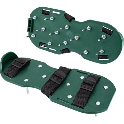 Spikskor Gräsmattaluftare - Pour aérer la pelouse, Scarificateur manuel - 2X Chaussure a Clou Ragreage avec Semelles et Pointes de 42 mm - Chaussure Gazon Réglables (1/5)