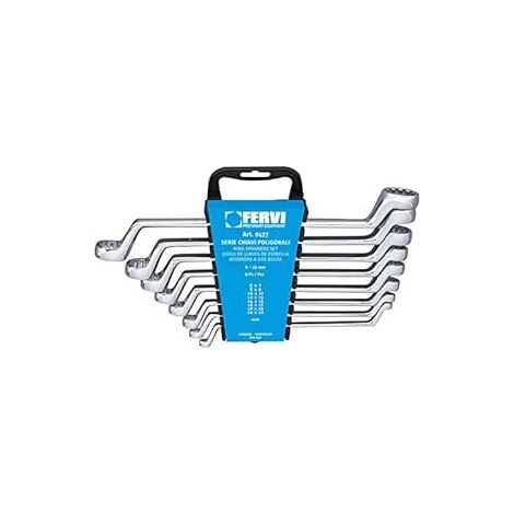 Serie 8 chiavi poligonali 6x7 - 22x22 Fervi 0477