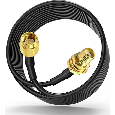 Câble Rallonge SMA Double Blindage ALSR100 : Mâle à Femelle Faible Perte 50 Ohm pour 4G LTE, Antenne WIFI/GPS/GSM, Modem Routeur, Radio (1/5)