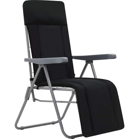 vidaXL Sillas plegables con cojines, 2 unidades, color negro. (1/2)
