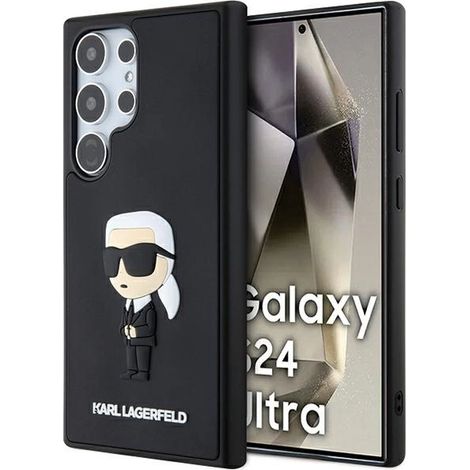 Karl Lagerfeld KLHCS24L3DRKINK S24 Ultra S928 estuche rígido negro 3D Rubber Ikonik (1/5)
