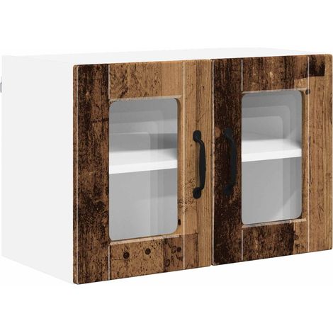 Maison Exclusive - Mobile in vetro da parete PORTO Legno vecchio 60 x 31 x 40 cm (1/5)