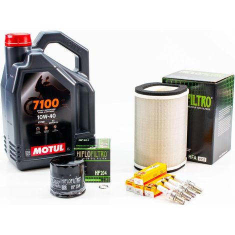 Kit Révision Filtres Bougies pour YAMAHA FJR 1300 de 2001 à 2005 - MOTUL 7100 10W40 4L