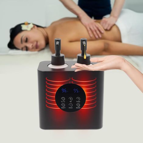 Chauffe - huile essentielle avec 4 bouteilles d'huile essentielle, huile de massage, huile essentielle, lotion corporelle, crème chauffante, température et temps réglables (30 ℃ - 65 ℃, 0,5 - 24h), no (1/5)