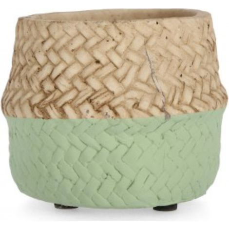 Vaso per uso interno "brazil" tondo naturale cemento Ø10x8h -Rosso (1/4)