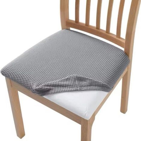 Housse De Chaise - Universelle - Épaisse - Tissu Tricoté - Pour Intérieur Et Extérieur - Gris - 1 Pièce