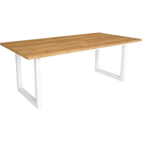 Skraut Home – Table de salle à manger 10 personnes 194x90cm – Panneau mélamine 30mm – Style industriel – Assemblage facile en moins d'une heure (1/5)