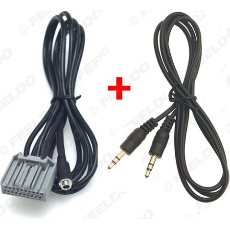 Compatible avec Honda CRV, Civic, Lingpai et Accord : connecteur femelle d'entrée audio AUX + câble de mise à niveau audio AUX 3,5 mm