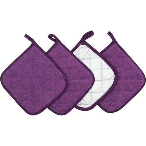 Lot de 4 maniques en coton lavables en machine résistants à la chaleur pour tous les jours (1/5)