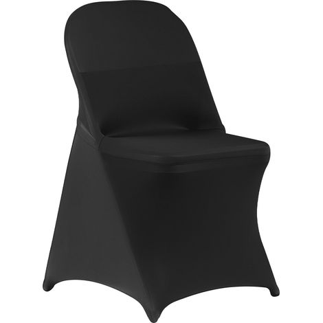 Housse de chaise noire 150 pièces, polyester spandex extensible, pour mariage, banquet, salle à manger, ajuste chaises jusqu'à 45 x 46 x 77 cm. (1/5)
