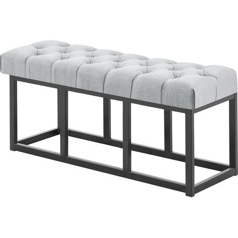 Sitzbank Amun Stoff mit schwarzem Gestell grau 100 cm (1/5)