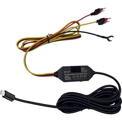 Ensemble câblé à 3 fils avec sortie de type C pour enregistreur de véhicule avec coupure d'énergie réglable et activation du moteur SE (1/4)
