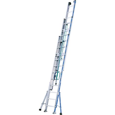 Tubesca Comabi – Échelle coulissante à corde 3 plans – Aluminium renforcé – Longueur déployée 12,75 m – Charge maximale 150 kg – Pour chantiers extérieurs (1/5)