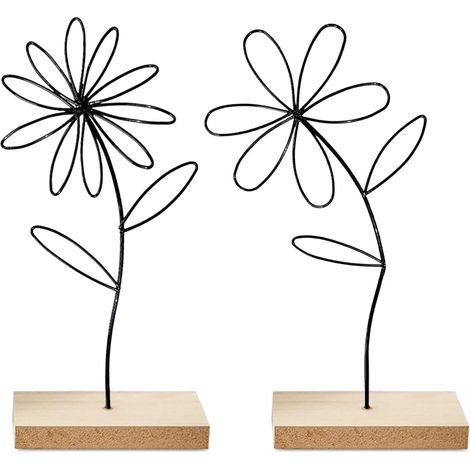 Présentoir en forme de fleur, arrangement floral, anneau en métal, anneau de décoration noir, fil naturel pour printemps, décoration de table de printemps, décoration d'intérieur (1/5)