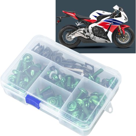 177-teiliges Motorradverkleidungsschrauben-Set M5 M6, Windschutzscheibenschrauben, farbige Befestigungselemente, Muttern und Clips für Kawasaki, Suzuki, Honda, Ducati, Yamaha, BMW, GSXR Motorräder (sc (1/5)