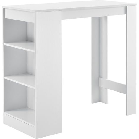 Mesa alta con almacenaje alto bistro 3 estantes 110 cm blanco 030006187