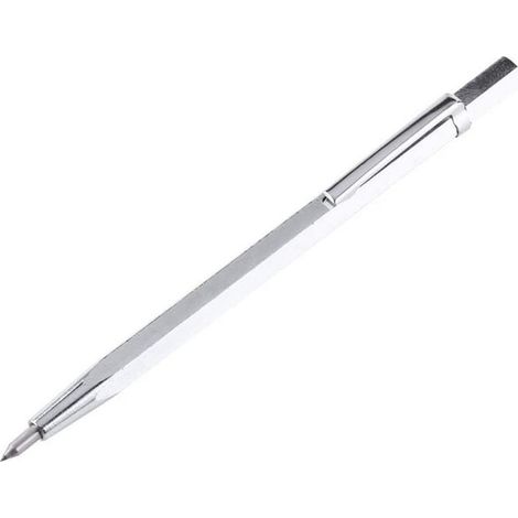 Stylet traceur carbure à pointe pour verre, céramique, tôle métallique, outil de gravure manuel portatif avec clip et aimant, 1 pièce argenté (1/3)