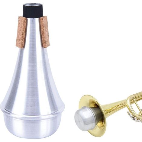 Sourdine Droite pour Trompette,Silencieux à Trompette en Alliage D'aluminium,Cornet Muet Silencieux,Muet Portable en Alliage D'aluminium,Accessoires Pratiques pour Instruments de Musique (1/5)