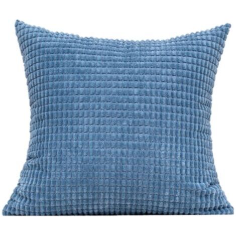 Pair Lot de 2 housses de coussin motif grain de maïs – Bleu jean – Dimensions 50 × 50 cm (1/5)