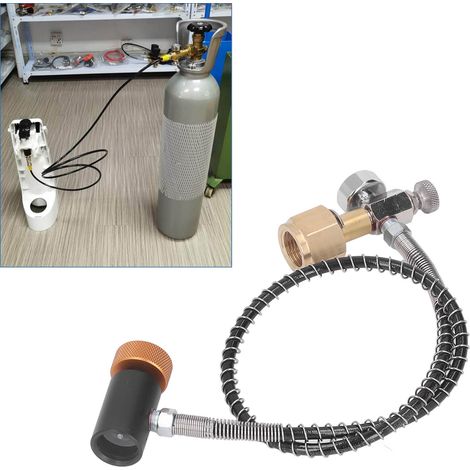 Tuyau de raccordement pour eau gazeuse, adaptateur de remplissage de bouteille de CO2, tuyau haute pression anti-traction de 61 cm (24 pouces) pour raccord de réservoir d'eau gazeuse CGA320 vers TR21- (1/5)