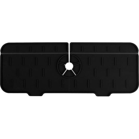 plateau D'gouttage Pour Poigne De Robinet (noir), Tapis En Silicone Pour Robinet D'vier, Tapis De Schage, Cuisine, Salle De Bain, Salle Manger Ta (1/4)