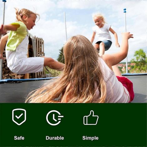 Lot de 4 cordes de filet de trampoline de 4,57 m (15 pi), pour clôture de trampoline. (1/5)