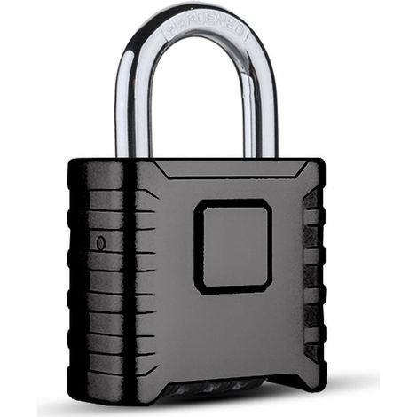 Lucchetto a combinazione in acciaio inox con archetto lungo e robusto - Lucchetto a combinazione a 4 ruote per armadietti da palestra, ripostigli, capanni, garage, recinzioni - Gancio corto (nero) (1/5)