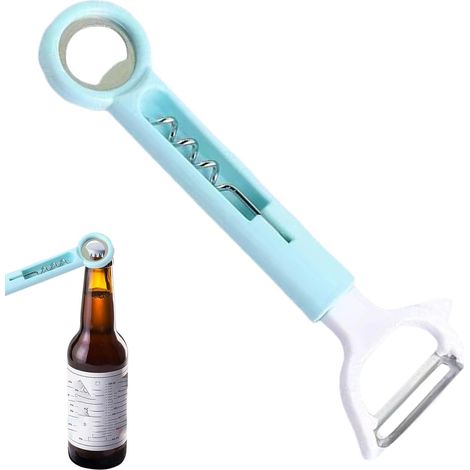 Ouvre-Bouteille de Vin  Tire-Bouchon Ergonomique pour Vin et Bouchons  Économe et Épluche-Légumes  Pour Voyage Camping Fêtes Barbecue Pique-Nique Hommes Femmes Adultes Ados Seniors (1/5)