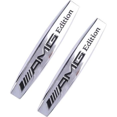 Accessoires extérieurs - AMG - Stickers Fender en métal 3D - Noir - Décalques - Emblèmes (1/4)