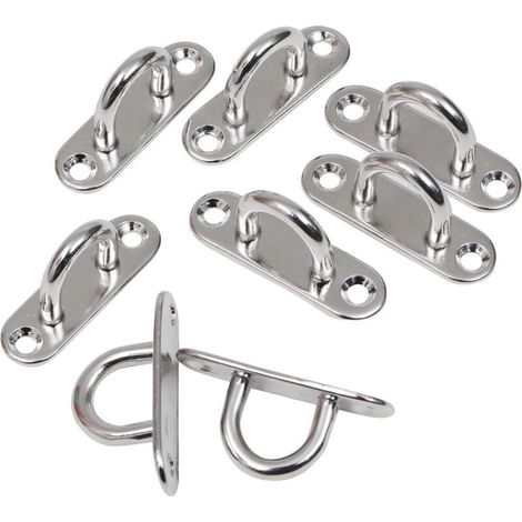Edelstahl-M8-Halterung (8er-Pack) – Robuster, rechteckiger U-förmiger Befestigungshaken für Wand oder Decke (80 x 26 mm) – Tragkraft: 200 kg – Befestigungsring (1/5)