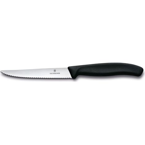 Victorinox coltello cm 11  bistecca ondulato manico nero