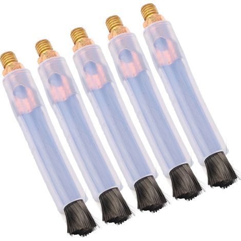 Lot de 5 brosses de nettoyage de cordons de soudure, tête en laiton, brosse en fibre pour processeur de cordons de soudure, nettoyeur de joints M8 (1/5)
