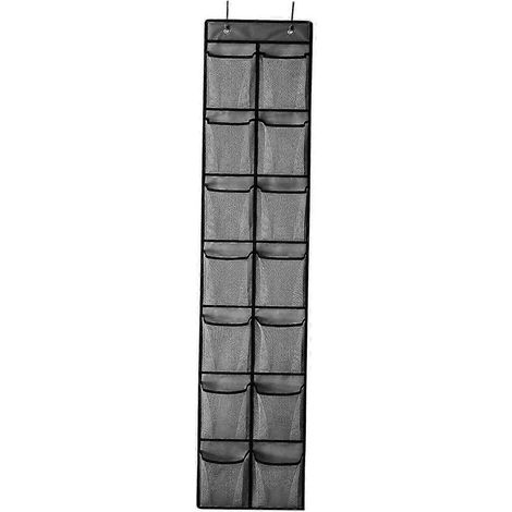 Porte-chaussures suspendu pour porte d'armoire, respirant, gain de place, sac de rangement réutilisable pour articles de bébé et serviettes - gris (1/5)