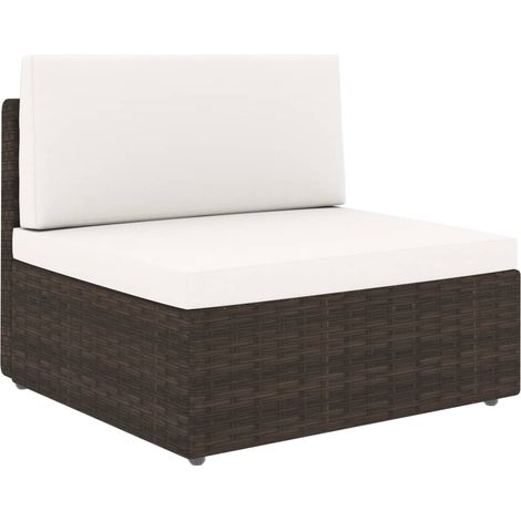 Maison Exclusive - 5-tlg. Garten-Lounge-Set mit Kissen Braun Poly