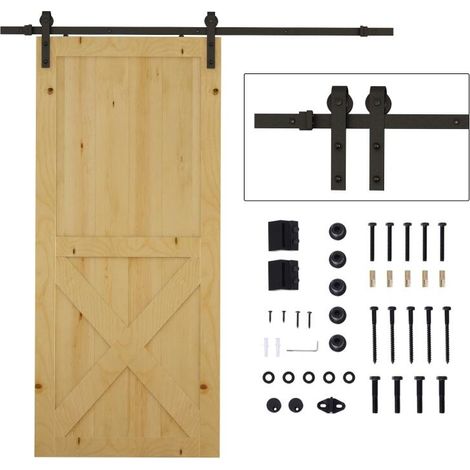 Kit de Porte Coulissante, Système Galandage pour Porte d'une Épaisseur de 35-45 mm et Largeur Max. 1 m, Charge (1/5)