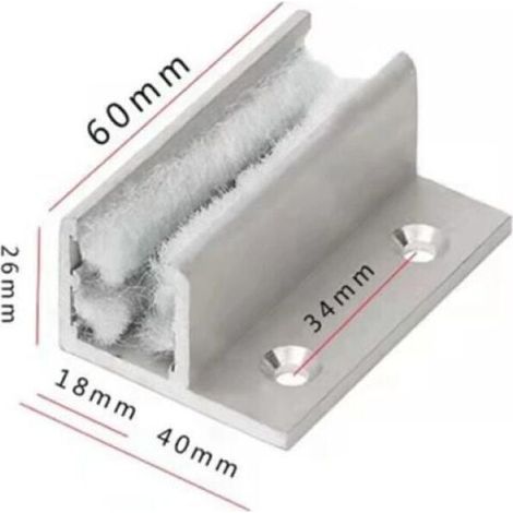 BUNTHAUS 2pcs Guide Porte Coulissante en Verre Guide de Sol Rouleau de Sol Guide de Guidage Rouleau Système de Porte Coulissante Accessoires, Guide de sol pour porte coulissante Réglable pour Porte et (1/3)